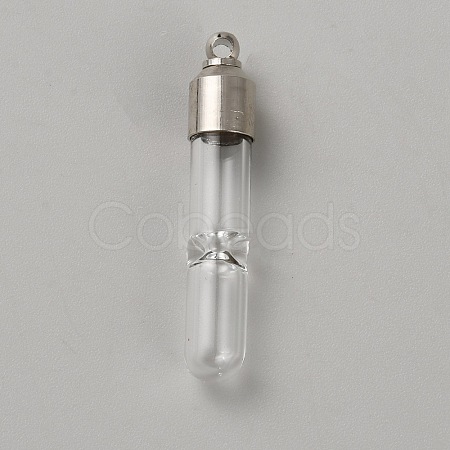 Glass Tube Hourglass Bottle Quicksand Bottle Pendants GLAA-WH0042-18P-1