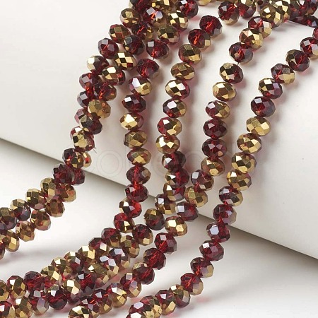 Electroplate Transparent Glass Beads Strands EGLA-A034-T4mm-O07-1