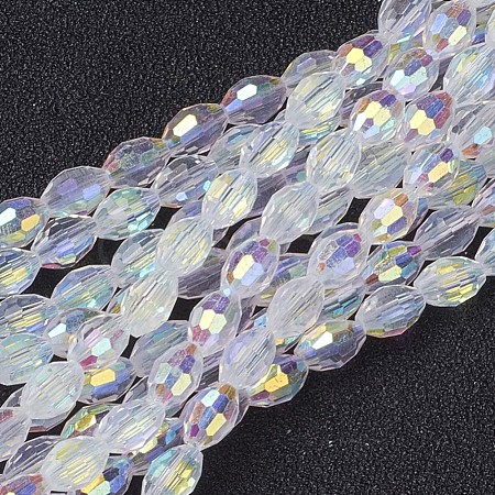 Electroplate Glass Beads Strands GC885Y-3-1