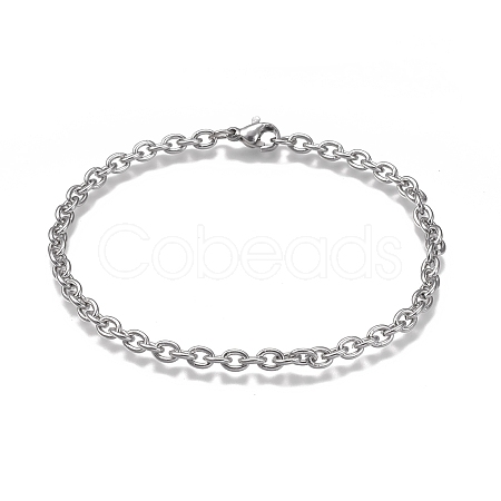 Tarnish Resistant 304 Stainless Steel Cable Chain Bracelets LS-BJEW-H532-01P-1