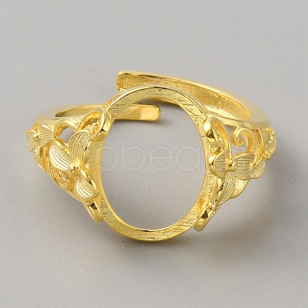 Adjustable Brass Ring Components KK-WH0079-41G-1