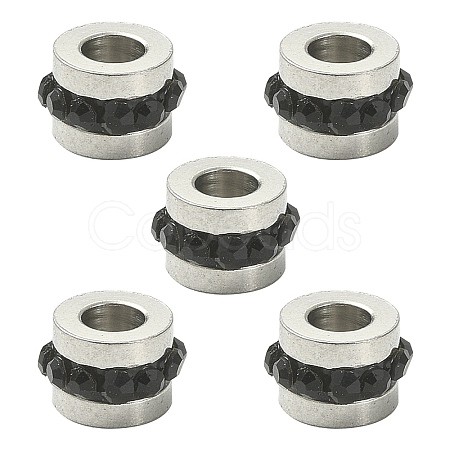 201 Stainless Steel Polymer Clay Rhinestone Inlaid Beads RB-YW0001-11B-1