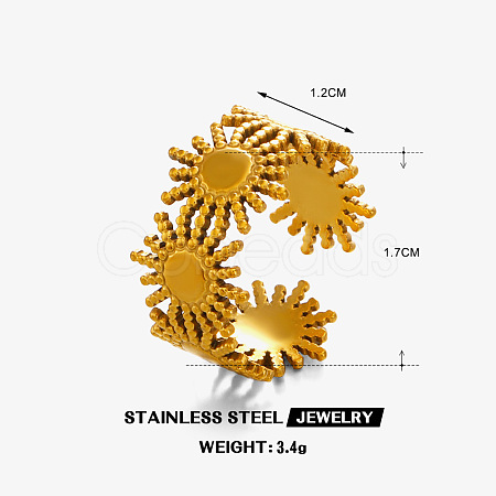 304 Stainless Steel Cuff Open Rings WG15ADB-01-1