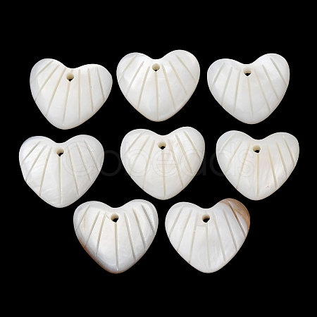 Natural Freshwater Shell Carved Pendants SHEL-K006-70D-1