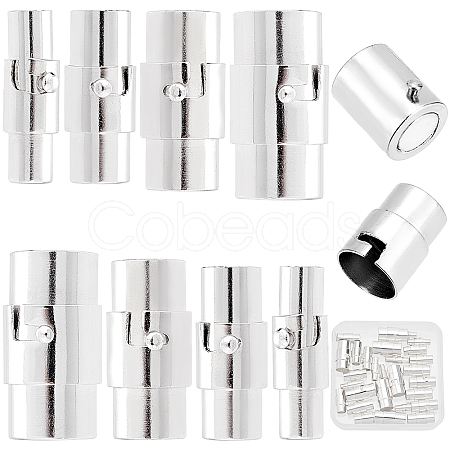 32Sets 4 Style Brass Locking Tube Magnetic Clasps KK-SC0002-88S-1