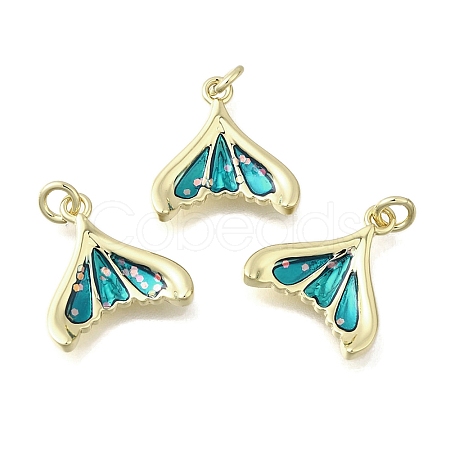 Brass Enamel Charms KK-U072-09G-1