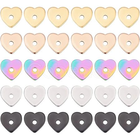 60Pcs 5 Colors 304 Stainless Steel Beads STAS-UN0039-53-1