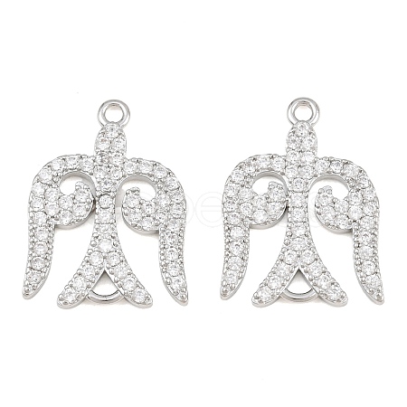 Brass Micro Pave Clear Cubic Zirconia Connector Charms CU-CBA7BFE-03B-P-1