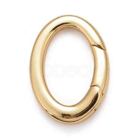 Rack Plating Brass Spring Gate Rings KK-M229-47G-1