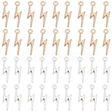 4sets 2 Colors Alloy Lightning Bolt Pendants FIND-SC0017-55-1