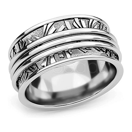 Retro Rotatable 304 Stainless Steel Finger Rings FS-WG84C22-30-1