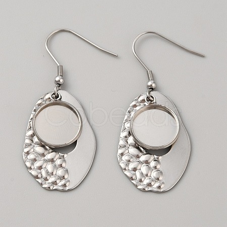 304 Stainless Steel Geometric Dangle Earring Settings FIND-WH0032-74P-03-1