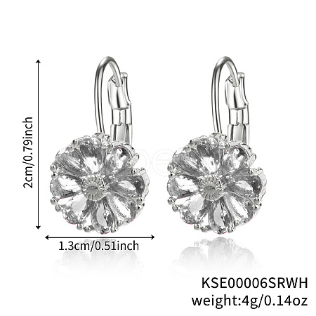 Brass Flower Hoop Earrings JJ3056-4-1