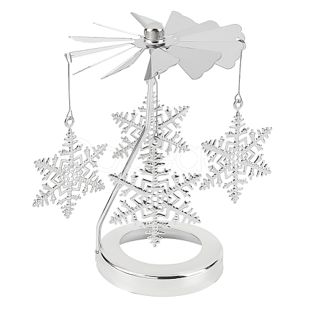 430 and 201 Stainless Steel Rotating Candlestick Tealight Candle Holder DJEW-WH0039-24P-1