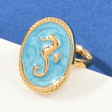 304 Stainless Steel Enamel Open Cuff Rings for Women RJEW-K301-06B-01-1