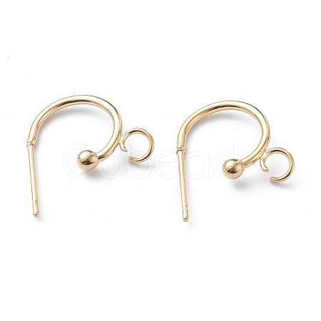 304 Stainless Steel Half Hoop Earrings X-STAS-Z028-B02-G-1
