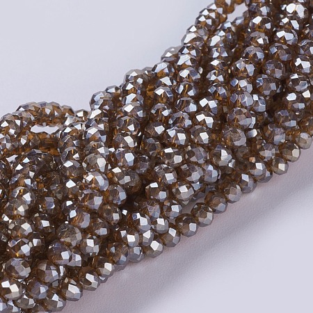 Electroplate Glass Beads Strands GLAA-F078-FP05-1