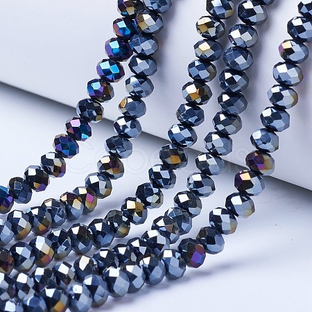 Electroplate Glass Beads Strands EGLA-A034-P1mm-B01-1