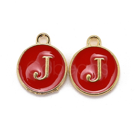 Golden Plated Alloy Enamel Charms ENAM-S118-03J-1