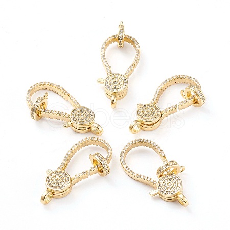 Brass Micro Pave Clear Cubic Zirconia Lobster Claw Clasp LS-ZIRC-I043-35G-1