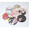 Tempered Glass Cabochons, Half Round/Dome, Mixed Patterns, Colorful, Size: about 22mm in diameter, 6mm thick