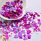 Ornament Accessories, PVC Plastic Paillette/Sequins Beads, AB Color Plated, Heart, Deep Pink, 2.5~10x3~9.5x0.2mm, Hole: 1.4mm