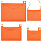 WADORN 3Pcs 3 Style Felt Bags Organizer Insert, Mini Envelope Handbag Shaper Premium Felt, with Iron Grommets, Orange, 9~22x8~18.3x0.5~0.55cm, Hole: 10mm, 1pc/style