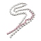 Brass Micro Pave Cubic Zirconia Necklaces, Teardrop, Hot Pink, 19.33 inch(491mm)