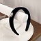 Cloth Hair Bands, with Plastic Imitation Pearl, Black, 158x150mm