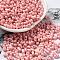 Baking Paint Glass Seed Beads, Peanut, Pink, 5.5~6x3~3.5x3mm, Hole: 1~1.2mm, about 4000pcs/pound