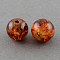 4mm Crackle Glass Round Beads Strands, Saddle Brown, Hole: 1.1~1.3mm, about 200pcs/strand, 31.4 inch