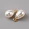 ABS Plastic Imitation Pearl Pendants, with Alloy Loops, Teardrop, Golden, 21.5x13mm, Hole: 2mm