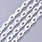 Opaque Acrylic Cable Chains, Oval, White, 13x8x2mm, 19.68 inch(50cm)/strand