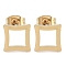 PVD Vacuum Plating 304 Stainless Steel Stud Earrings for Women, Hollow Square, Golden, 8.5x8.5mm