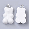 Resin Pendants, with Platinum Tone Iron Loop, Imitation Food, Bear, White, 20.5~22.5x11.5x7mm, Hole: 2mm