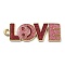 Alloy Pendants, with Enamel, Valentine's Day, Word, 11x32x1.5mm, Hole: 1.8mm