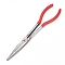 High Carbon Steel Needle Nose Pliers, Long Straight, Serrated Jaw, with Rubber Handle, Red, 28x5.7x1.05cm