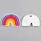 Food Grade Eco-Friendly Silicone Big Pendants, Rainbow, Dark Orchid, 62x90x9mm, Hole: 7x9mm