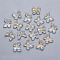 Two Tone Transparent Spray Painted Glass Charms, with Glitter Powder, Butterfly, Clear, 9.5x11x3mm, Hole: 0.8mm