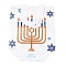 Hanukkah Theme Non-Woven Reusable Folding Gift Bags with Handle, Portable Waterproof Shopping Bag for Gift Wrapping, Rectangle, White, 23x21.5x11cm