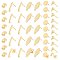 PandaHall Elite 32Pcs 4 Styles Oval & Flat Round 304 Stainless Steel Stud Earring Findings, with Ear Nuts, Earring Backs, Golden, 15x7x0.8mm, Hole: 1mm, Pin: 0.8mm, 8pcs