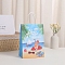 Summer Printed Paper Gift Tote Bags with Handles, Shopping Bags with Handle, Rectangle, Sky Blue, Watermelon, 15x8x21cm