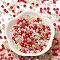 Glass Beads, Faceted, Rondelle, Red, 4x3mm, Hole: 0.4mm, about 820pcs/60g