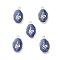 Natural Lapis Lazuli Pendants, Oval Charms with Golden Brass Edge, 22x13x3~5.5mm, Hole: 1.8mm