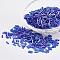 Glass Bugle Beads, Transparent Colours Rainbow, Medium Blue, 5x2mm, Hole: 0.5mm, about 16000pcs/bag