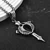 304 Stainless Steel Sword Pendant Necklaces for Women Men NJEW-Z076-02AS-2