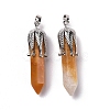 Natural Yellow Jade Big Pointed Pendants G-E059-03AS-03-2