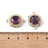 Natural Amethyst Faceted Connector Charms G-H323-03G-11-3