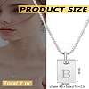 1Pc Stainless Steel Letter Rectangle Pendant Necklaces NJEW-LP0001-34B-P-2