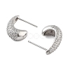 Rack Plating Teardrop Brass Stud Earrings EJEW-N055-25A-P-RS-2